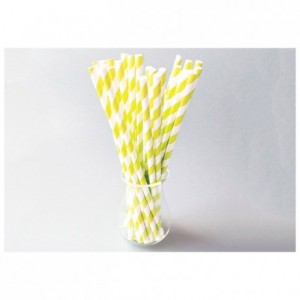 Yellow twisted straws (96 pcs)