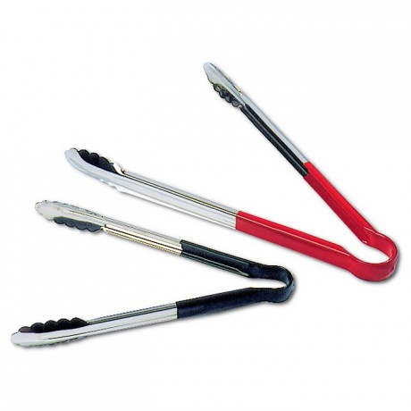 All-purpose tongs with non-slid PVC handle blue L 240 mm