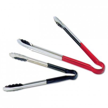 All-purpose tongs with non-slid PVC handle yellow L 240 mm