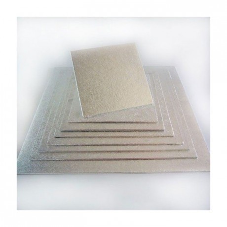 PastKolor cake board silver square 20x20 cm