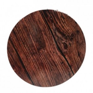 PastKolor cake board dark wood round Ø25 cm