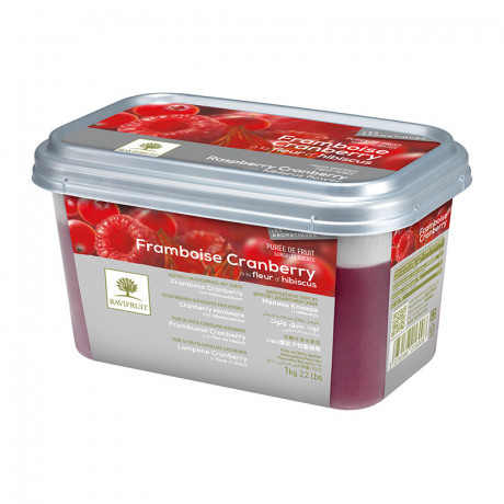 Raspberry cranberry hibiscus frozen purée Ravifruit 1 kg