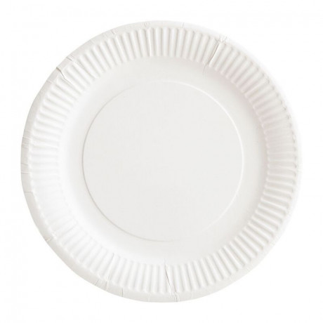 Assiette carton bioline blanche Ø 180 mm (lot de 1000)