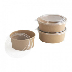 Round brown kraft cardboard salad bowl cover Ø 180 mm (300 pcs)