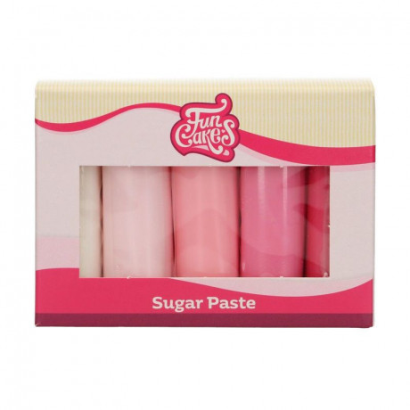 FunCakes Sugar Paste Multipack Pink Colour Palette 5x100 g