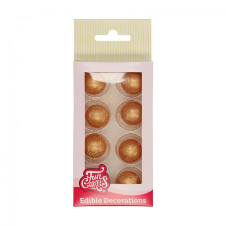 FunCakes Pearl Choco Balls Gold Set/8