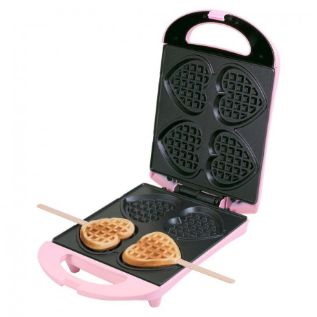 Bestron Sweet Dreams - Heart Waffle Maker - Pink