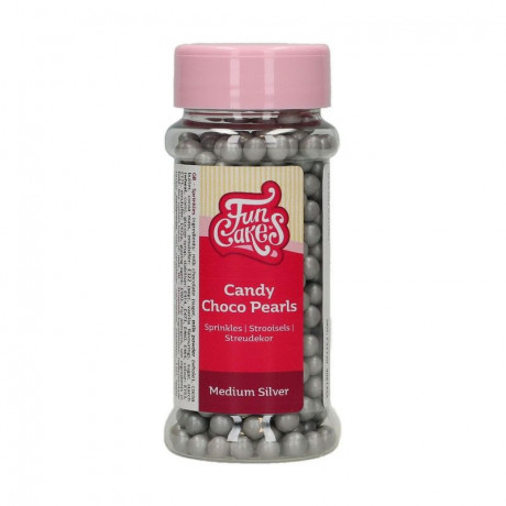 Perles chocolat Funcakes Medium Silver 80 g