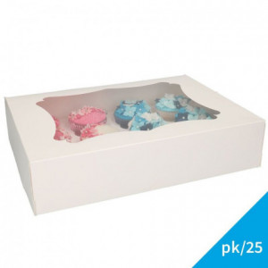 FunCakes Cupcake Box 12 - Blanco pk/25