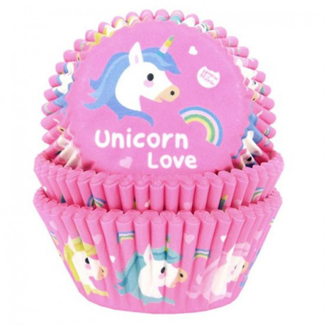 House of Marie Baking Cups Unicorn pk/50