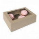 House of Marie Cupcake Box 6 - Kraft pk/2