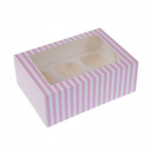 House of Marie Cupcake Box 6 - Circus Pink- pk/2