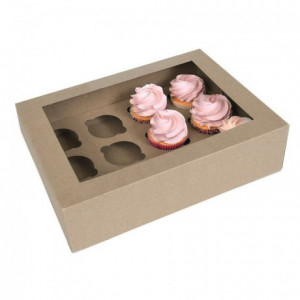 House of Marie Cupcake Box 12 - Kraft pk/2