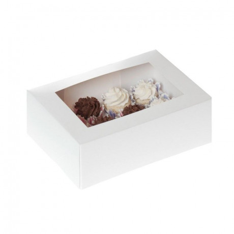 House of Marie Mini Cupcake Box 12 - White pk/2