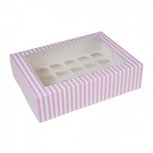 House of Marie Mini Cupcake Box 24 - Circus Pink pk/2