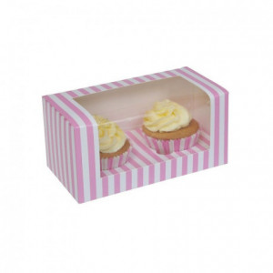 House of Marie Cupcake Box 2 - Circus Pink- pk/3