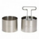 Cercle inox Patisse Ø7 cm hauteur 5,5 cm 2 pièces + poussoir