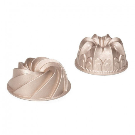 Moule à Bundt Cake Patisse en aluminium modèle 1 Ø10 cm 2 pièces