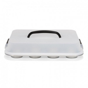 Patisse Silver-Top Muffin Pan 12 Cavity with Carrying Lid