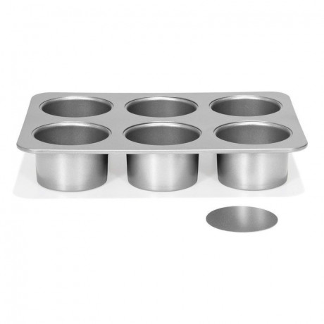 Patisse Silver-Top Mini Cheesecake Pan Loose Bottom 6 Cavitm