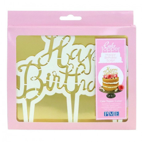 PME Cake Topper Cutter Happy Birthday - Script