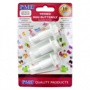 Découpoirs poussoirs PME mini papillons 3 pièces