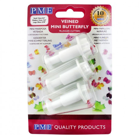 Découpoirs poussoirs PME mini papillons 3 pièces