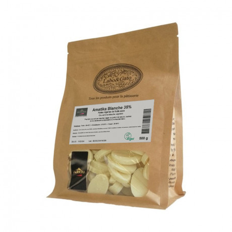 Amatika Blanche 35% couverture blanche vegan fèves 500 g