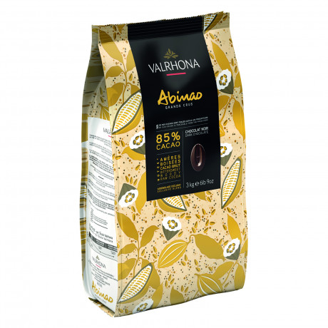 Abinao 85% chocolat noir de couverture Mariage de Grands Crus fèves 3 kg