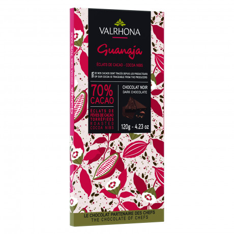 Guanaja 70% dark chocolate with roasted cocoa nibs bar 120 g