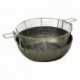 Bassine à friture bombée en tôle noire avec panier Ø 320 mm 6 L