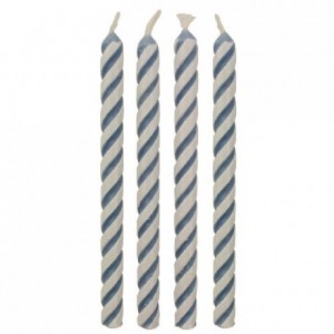 PME Candles Striped Blue Pk/24