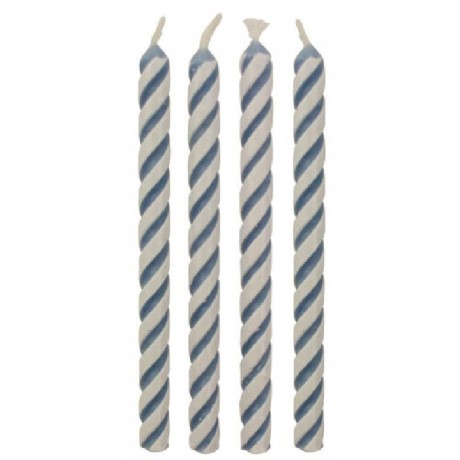 PME Candles Striped Blue Pk/24