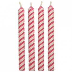 PME Candles Striped Pink Pk/24