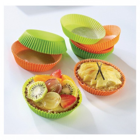 Coloured round pastry case mandarin n°1201F70 Ø 70 mm (1000 pcs)