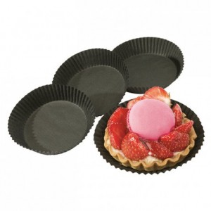 Coloured round pastry case black n°1201F70 Ø 70 mm (1000 pcs)