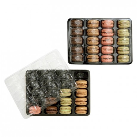 Calage pour 20 macarons noir et cristal