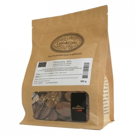 Caramélia 36% milk and caramel chocolate Gourmet Creation beans 500 g