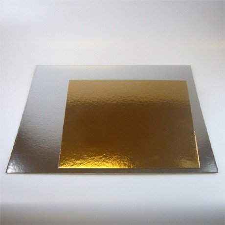 FunCakes Cake boards silver/gold Square 20cm pk/3