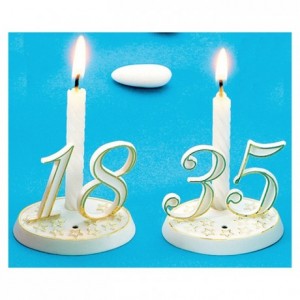 White and gold number decoration 0 (10 pcs)