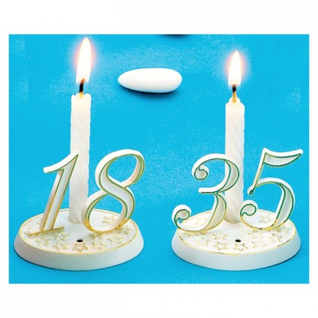 White and gold number decoration 0 (10 pcs)