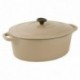 Cocotte ovale fonte marron glacé Le Chasseur avec couvercle L 310 mm