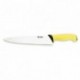 Couteau de cuisine manche jaune L 250 mm