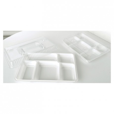 Lid for 5 compartments black tray (100 pcs)