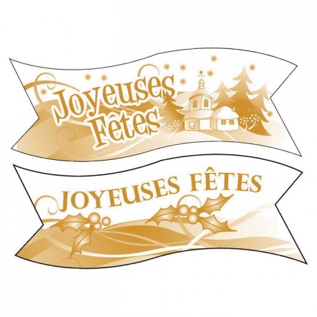 Décor azyme banderole Joyeuses Fêtes (lot de 24)