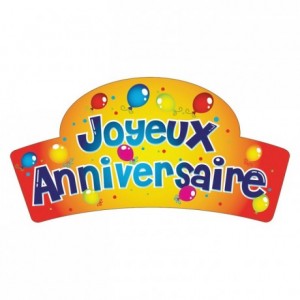 Edible Joyeux Anniversaire balloons decoration (24 pcs)