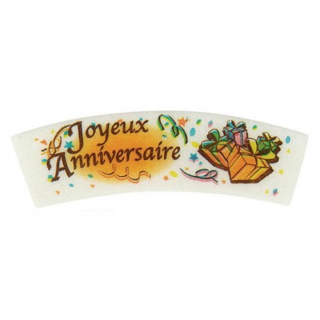 Décor azyme vanille Joyeux Anniversaire (lot de 24)