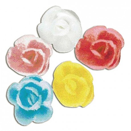 Décor en sucre mini rose cristallisée (lot de 60)