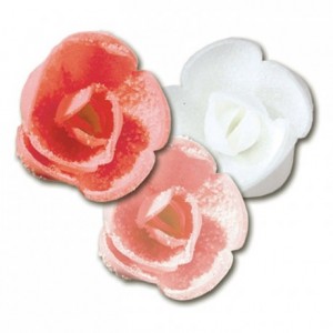 Décor en sucre rose cristallisée (lot de 60)