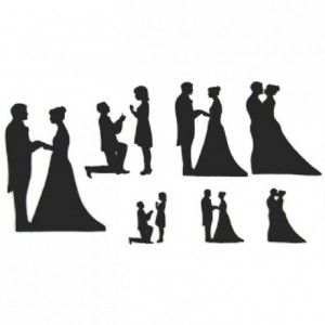 Patchwork Cutter Wedding Silhouette Set